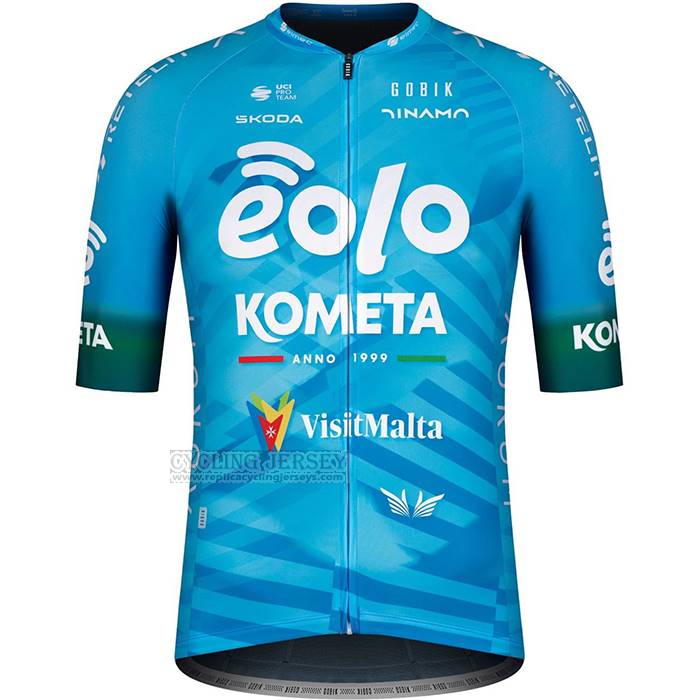 2023 Cycling Jersey Eolo Kometa Blue Short Sleeve And Bib Short